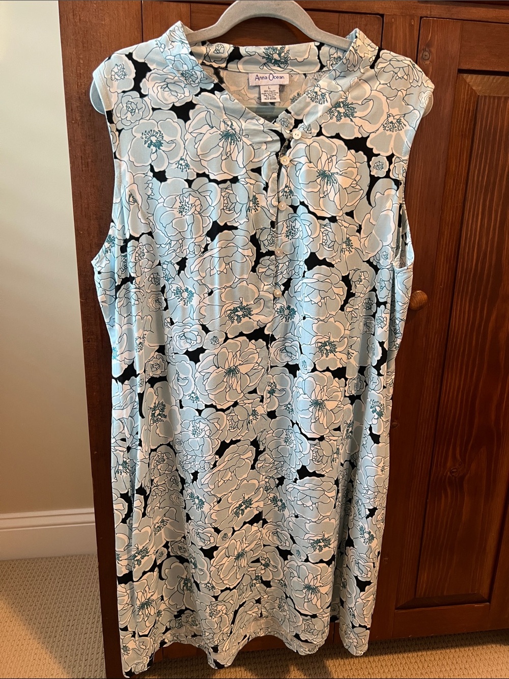 Anna Ocean Dress -size L with front pockets